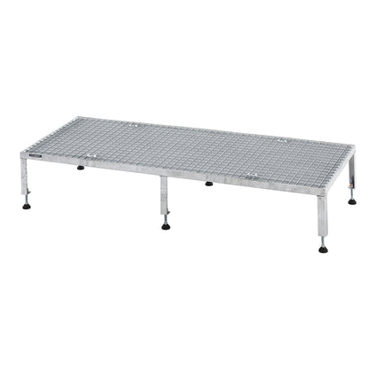 Working platform, height adjustable from 255 - 320 mm, with mesh plate, platform LxW 1510 x 610 mm, hot dip galvanised.