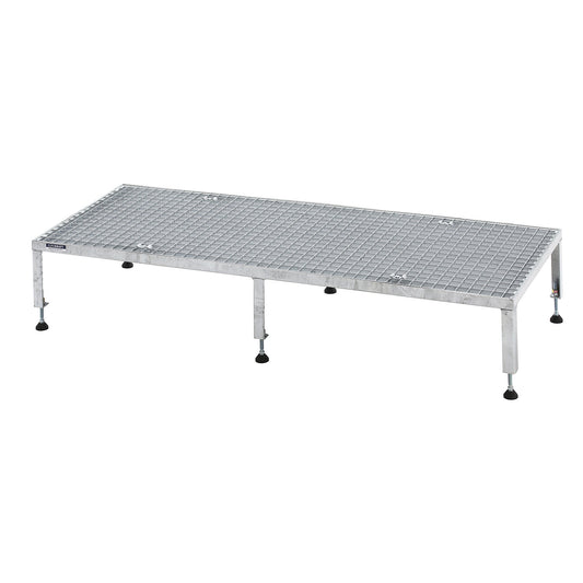 Working platform, height adjustable from 255 - 320 mm, with mesh plate, platform LxW 1510 x 610 mm, hot dip galvanised.