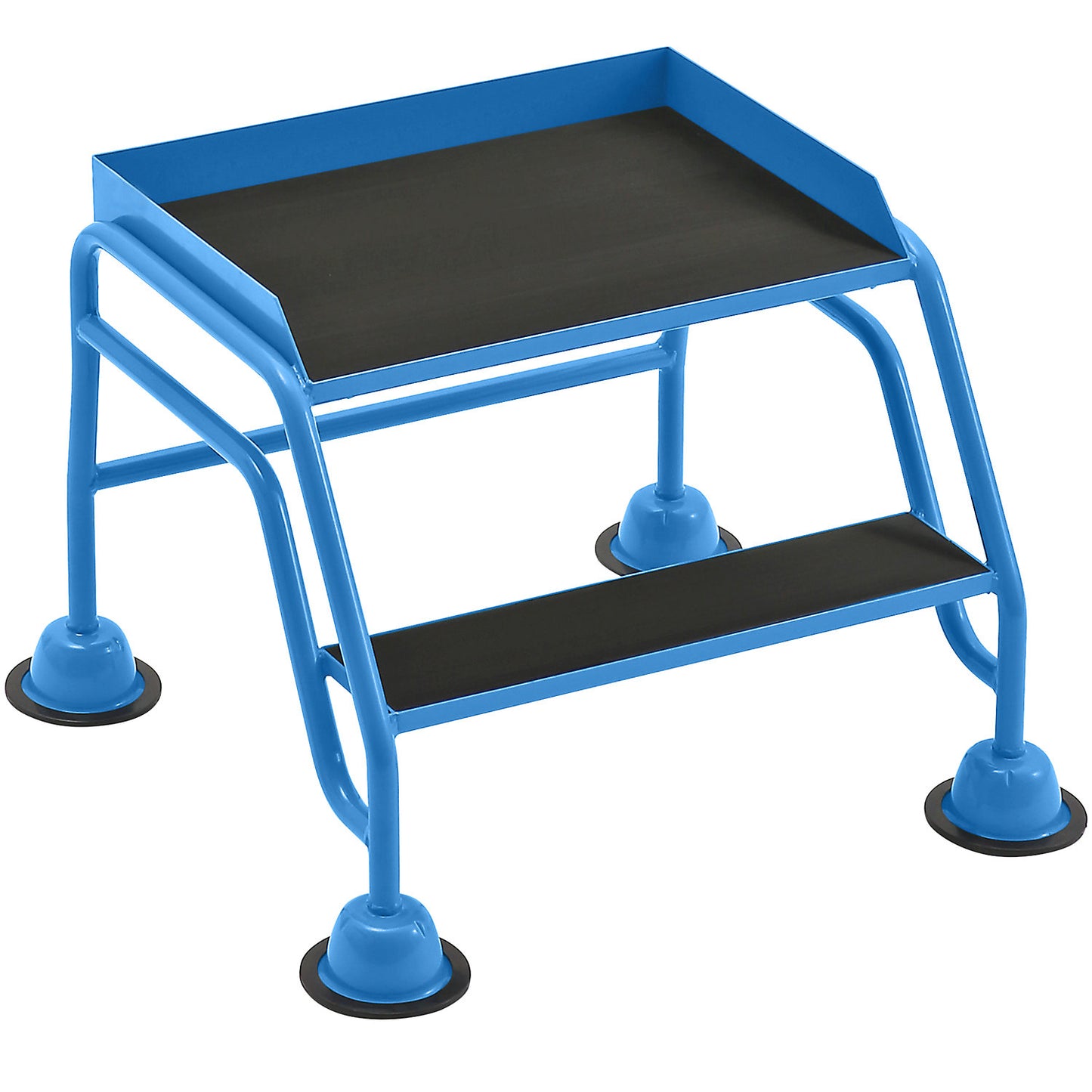 Mobile safety steps, platform and steps with ribbed rubber, 2 steps, without hand rails.