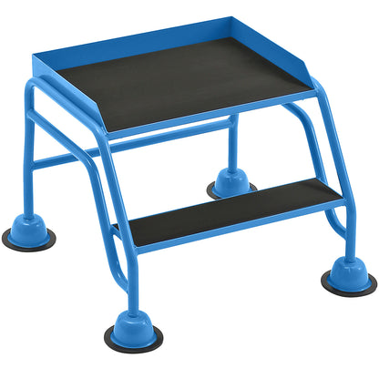 Mobile safety steps, platform and steps with ribbed rubber, 2 steps, without hand rails.