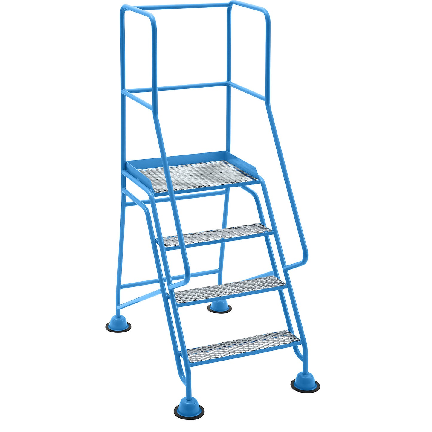 Mobile safety steps, platform and steps with diamond lattice, 2 steps, without hand rails.