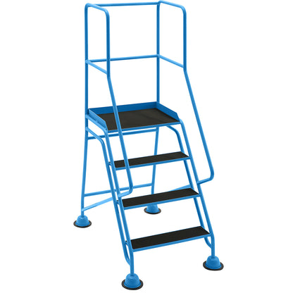 Mobile safety steps, platform and steps with ribbed rubber, 2 steps, without hand rails.