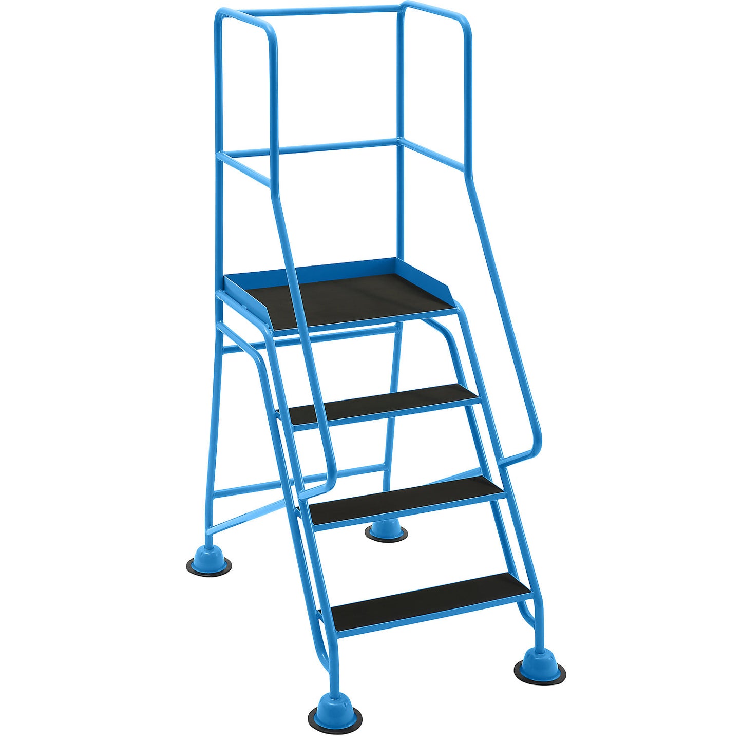 Mobile safety steps, platform and steps with ribbed rubber, 5 steps, with hand rails.