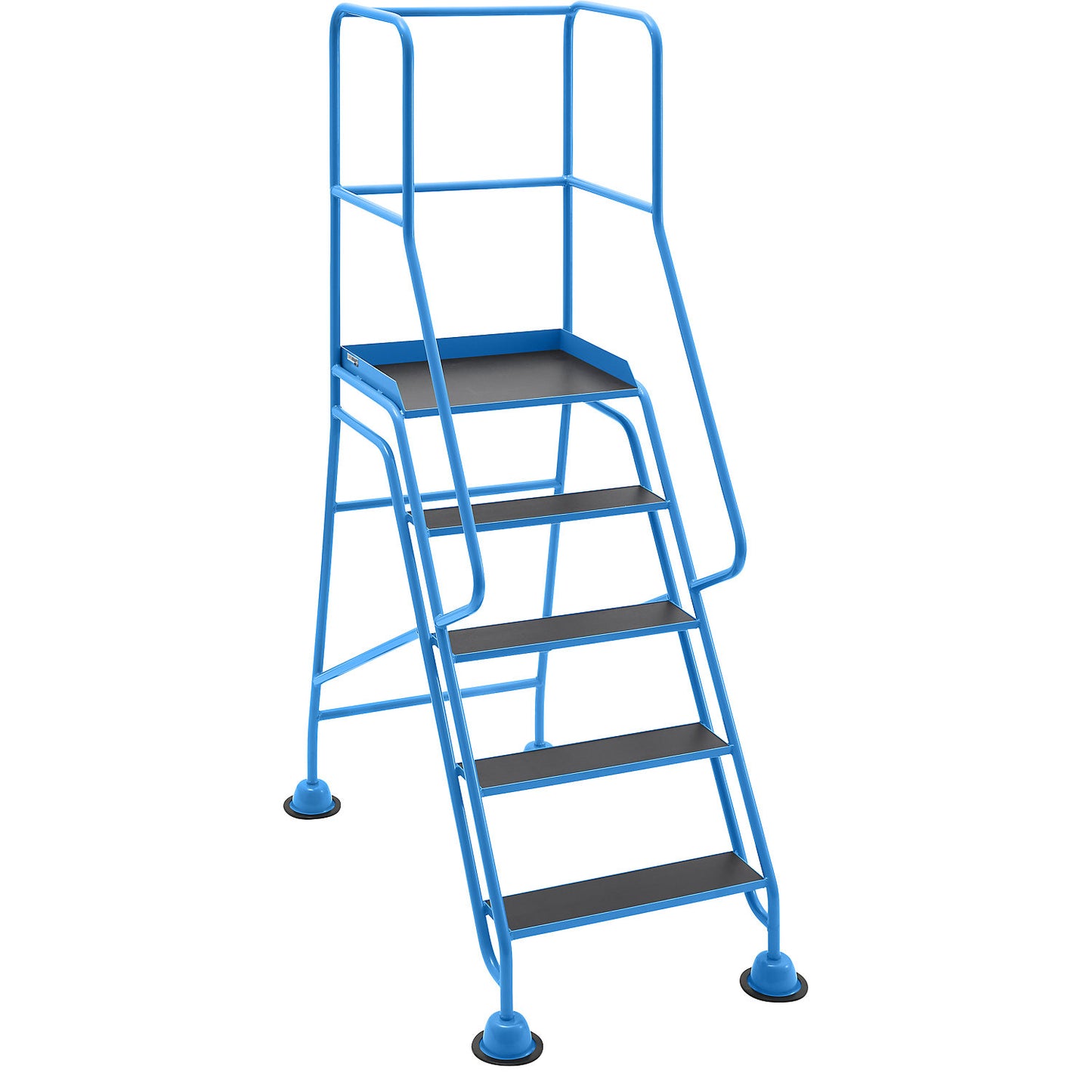 Mobile safety steps, platform and steps with phenolic plywood panels, 5 steps, with hand rails.