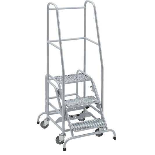 Mobile safety steps, diamond lattice step inserts, with 3 steps.