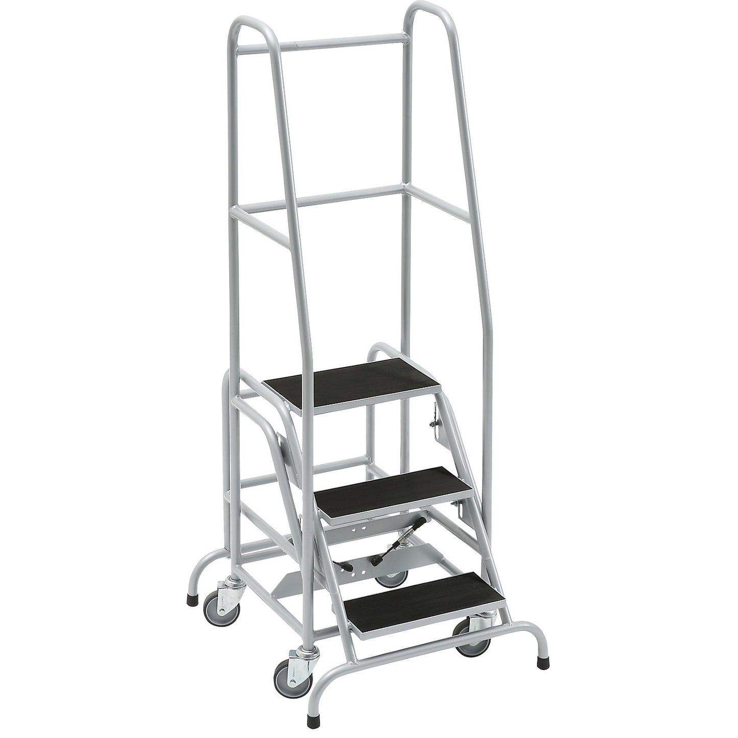 Mobile safety steps, ribbed rubber step inserts, with 3 steps.
