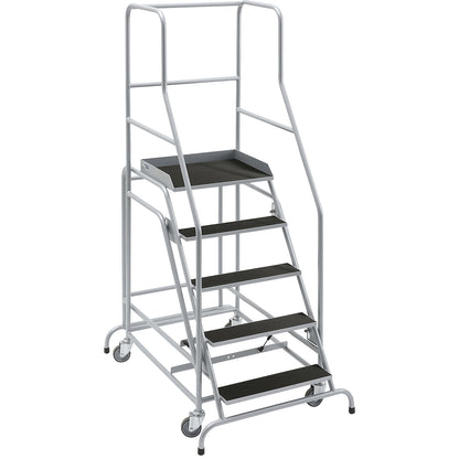 Mobile safety steps, ribbed rubber step inserts, with 5 steps.