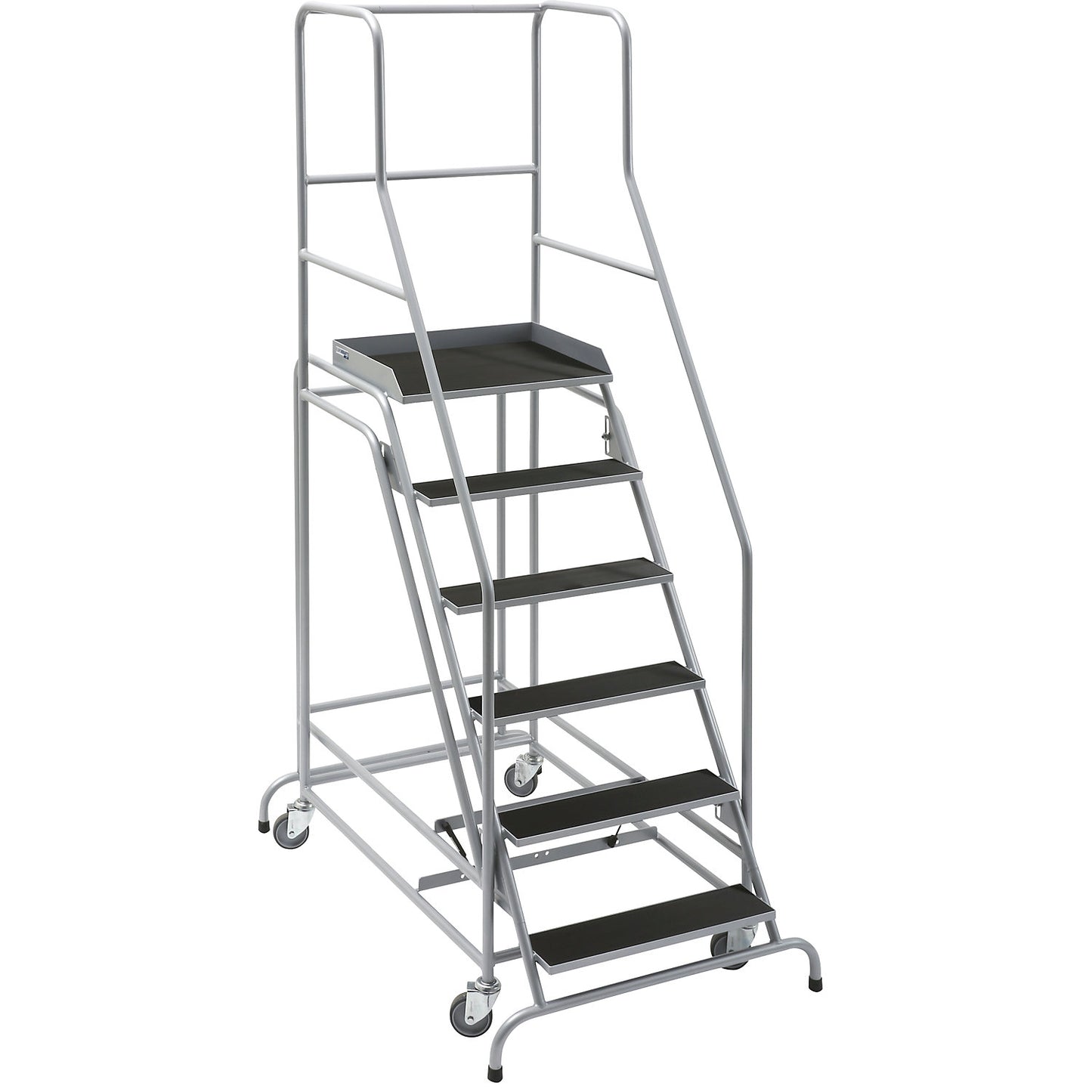 Mobile safety steps, ribbed rubber step inserts, with 6 steps.
