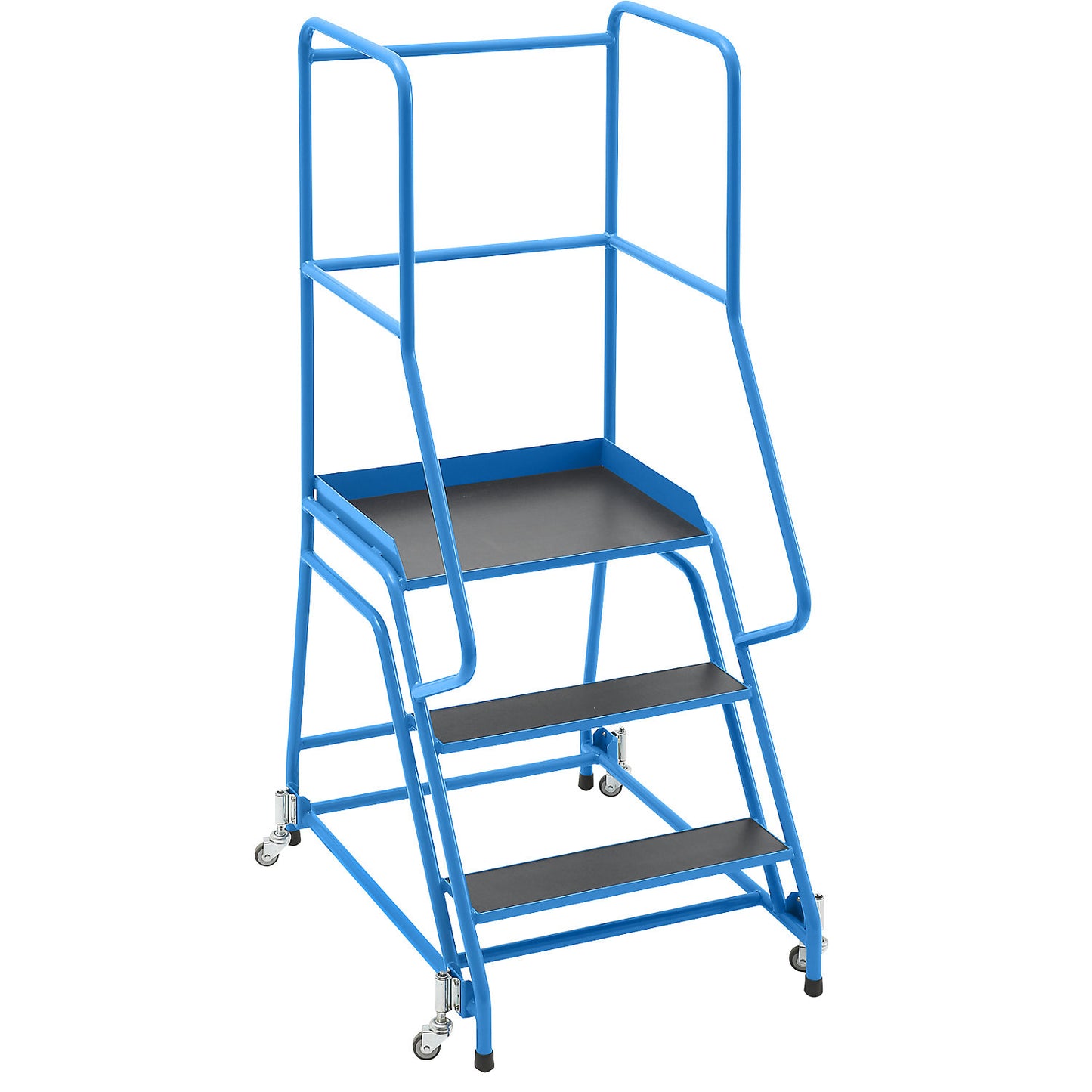 Mobile safety steps, platform and steps with phenolic plywood panels, with 3 steps.