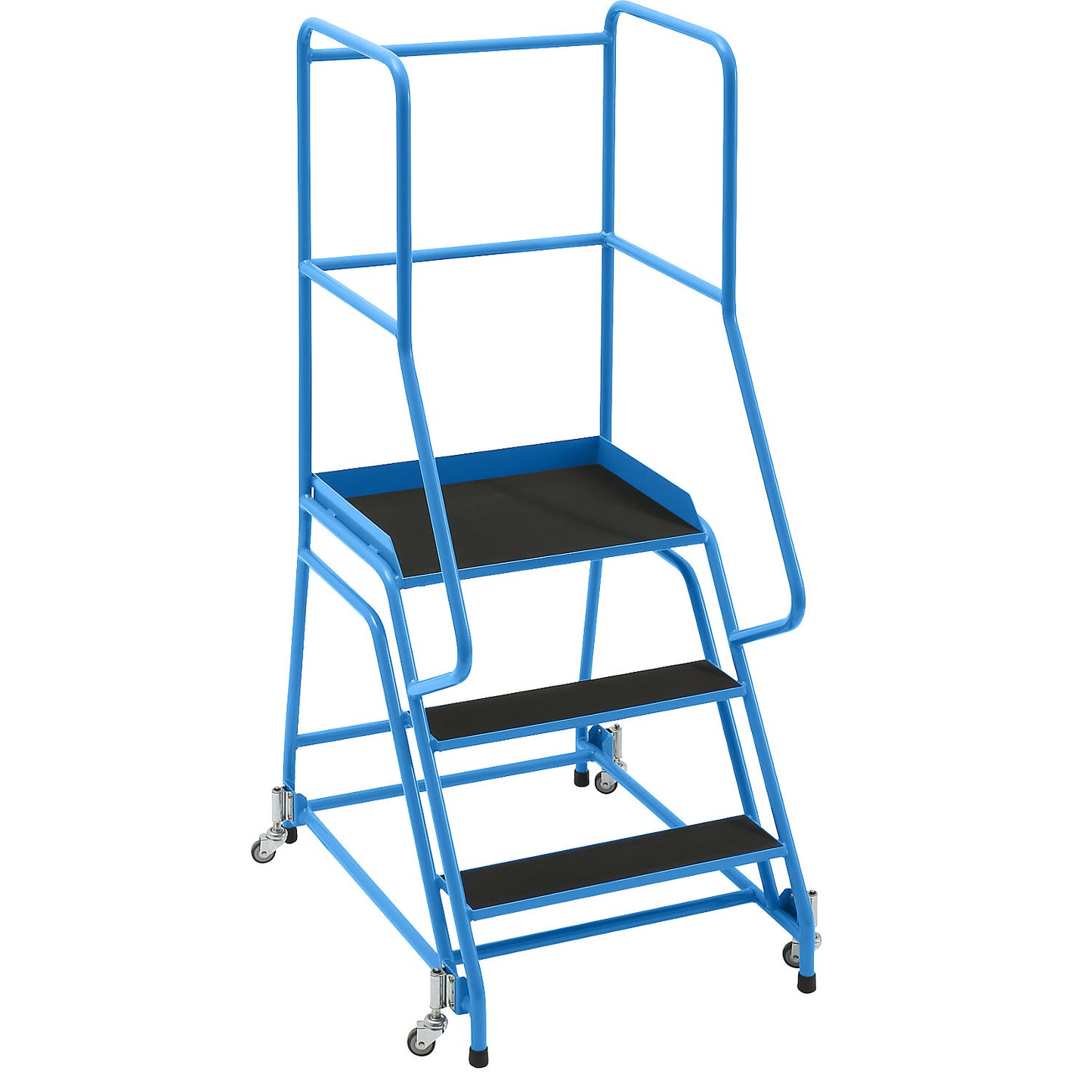 Mobile safety steps, platform and steps with ribbed rubber, with 3 steps.
