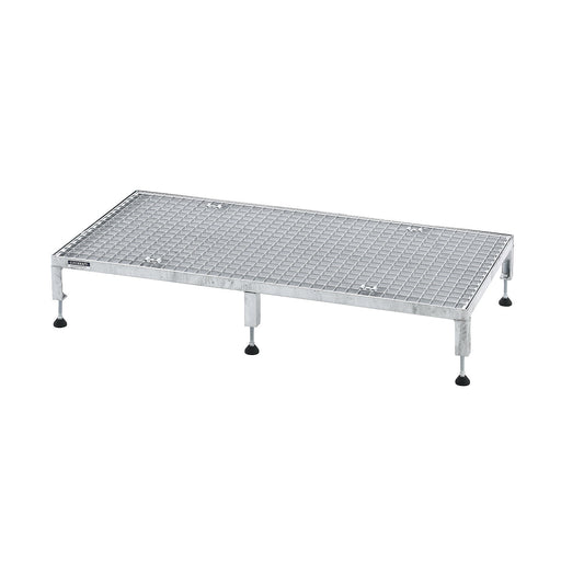 Working platform, height adjustable from 165 - 230 mm, with mesh plate, platform LxW 1210 x 610 mm, hot dip galvanised.