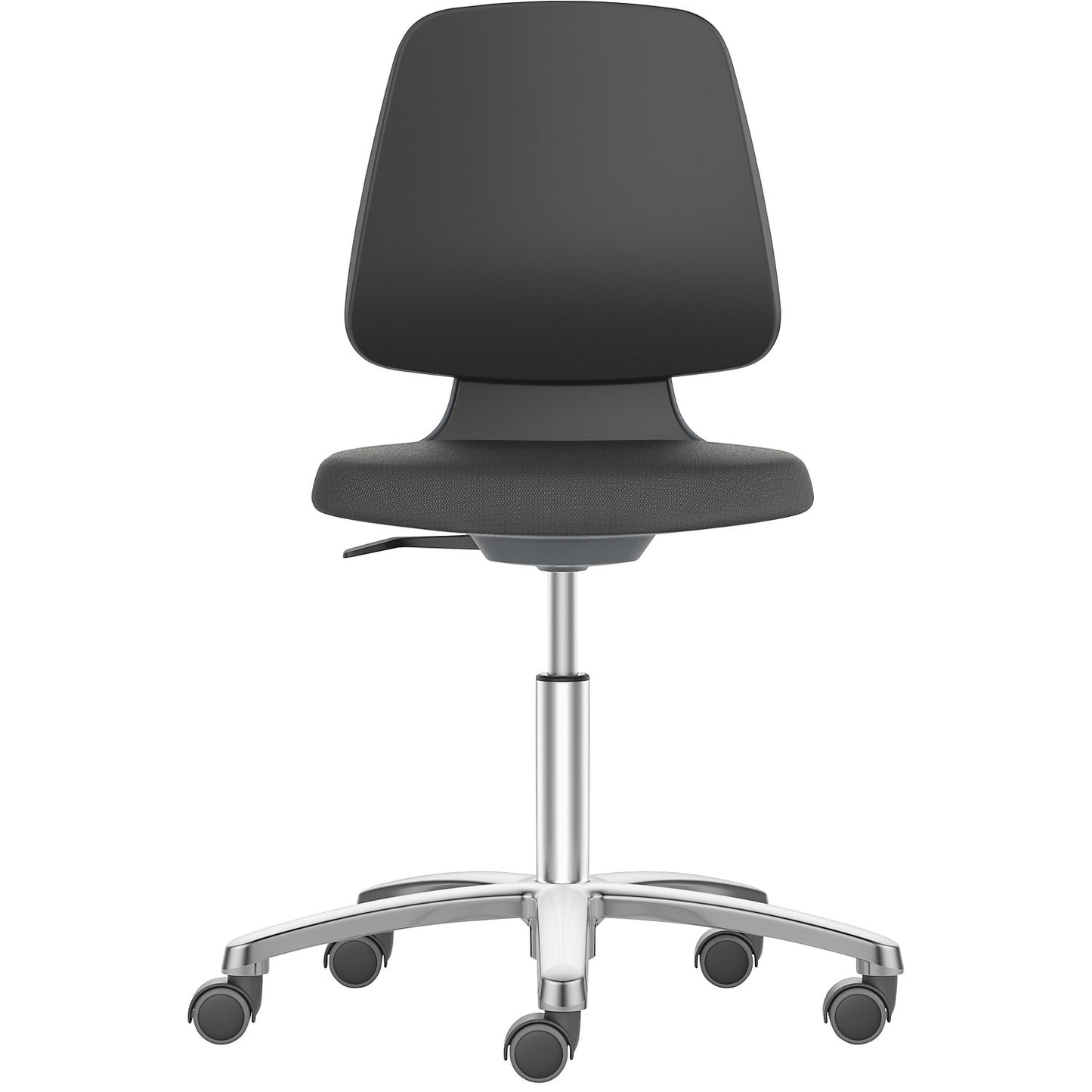 LABSIT industrial swivel chair, five-star base with castors, Supertec seat, white.