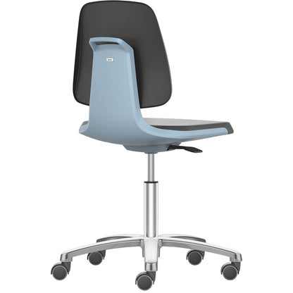 LABSIT industrial swivel chair, five-star base with castors, Supertec seat, blue.