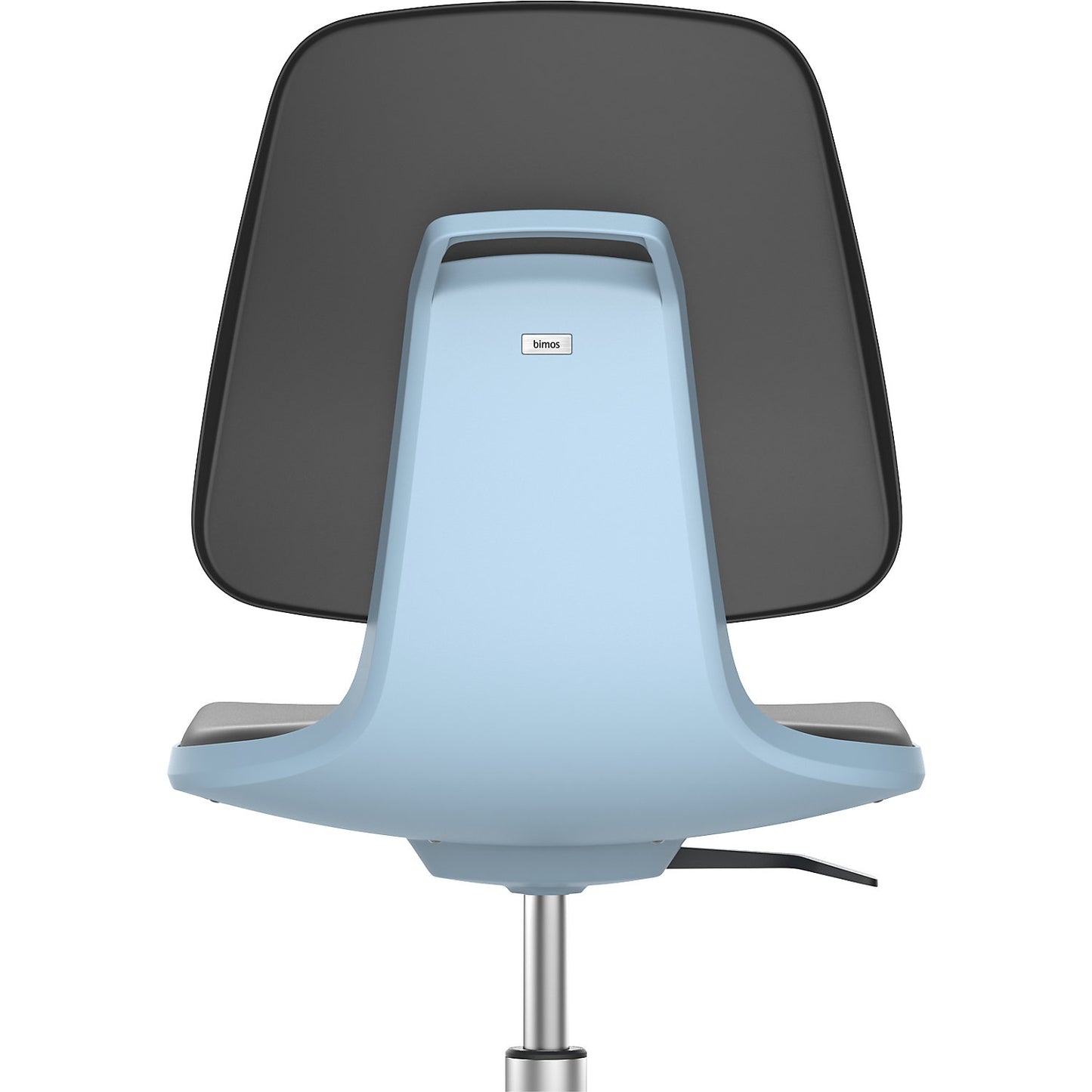 LABSIT industrial swivel chair, high chair with sit-stop castors and foot ring, Supertec seat, blue.