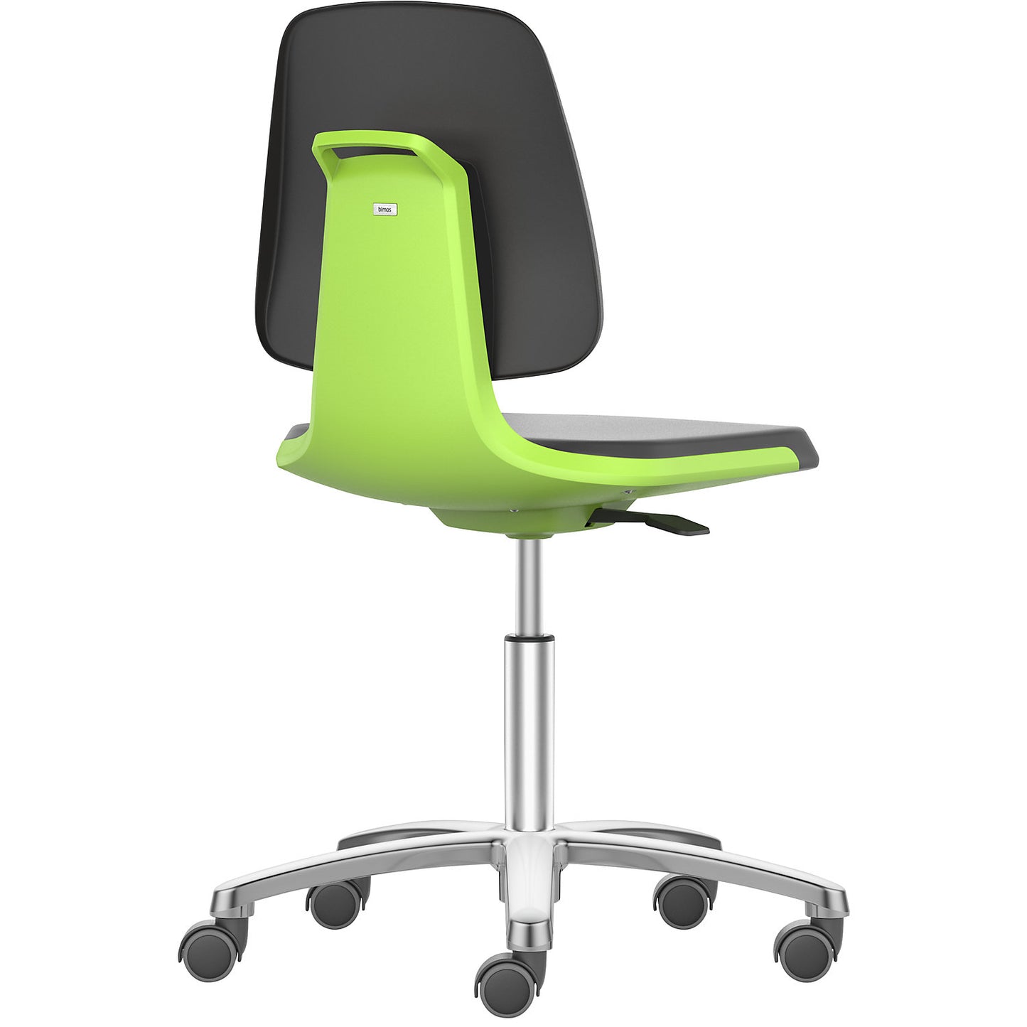 LABSIT industrial swivel chair, five-star base with castors, seat made of Skintec, green.