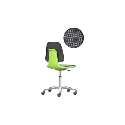 LABSIT industrial swivel chair, five-star base with castors, Supertec seat, green.