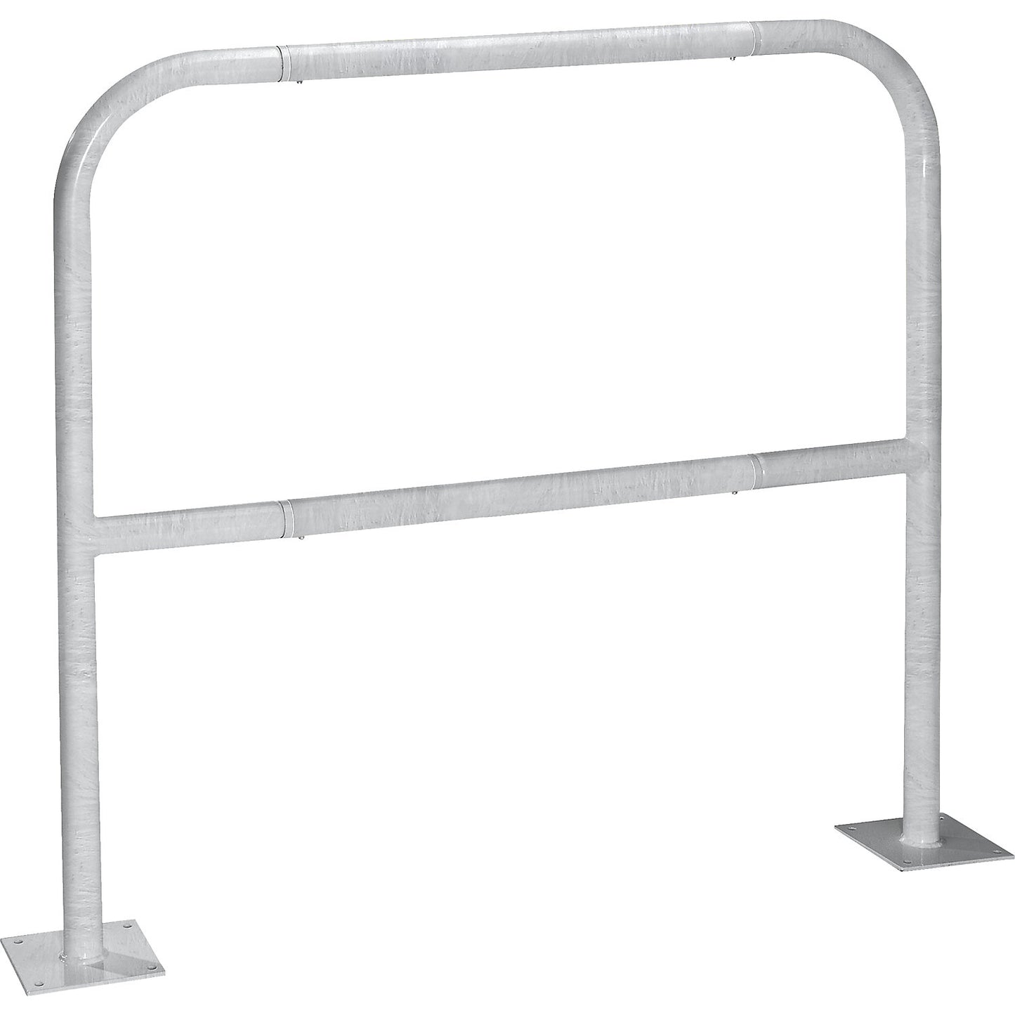 Safety barrier, sheet steel, Ø 42 mm, for bolting in place at danger zones, width 1000 mm, zinc plated.