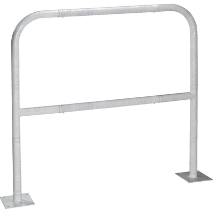 Safety barrier, sheet steel, Ø 42 mm, for bolting in place at danger zones, width 1000 mm, zinc plated.