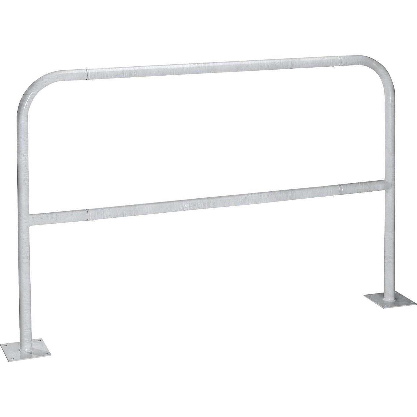 Safety barrier, sheet steel, Ø 42 mm, for bolting in place at danger zones, width 1500 mm, zinc plated.