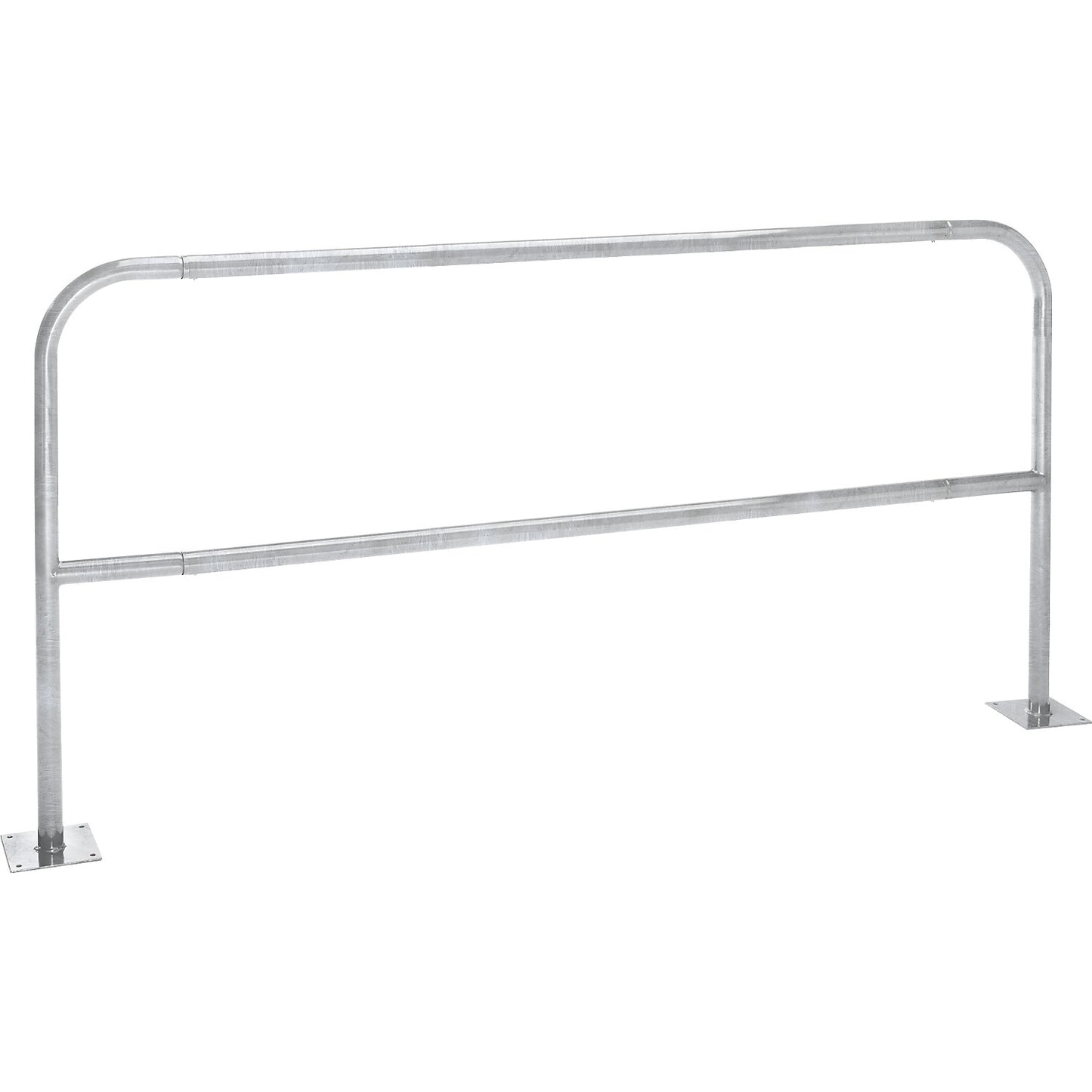 Safety barrier, sheet steel, Ø 42 mm, for bolting in place at danger zones, width 2000 mm, zinc plated.