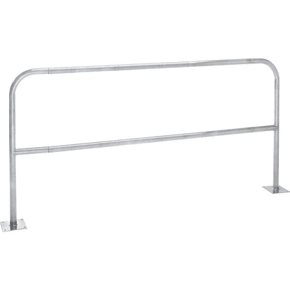 Safety barrier, sheet steel, Ø 42 mm, for bolting in place at danger zones, width 2000 mm, zinc plated.