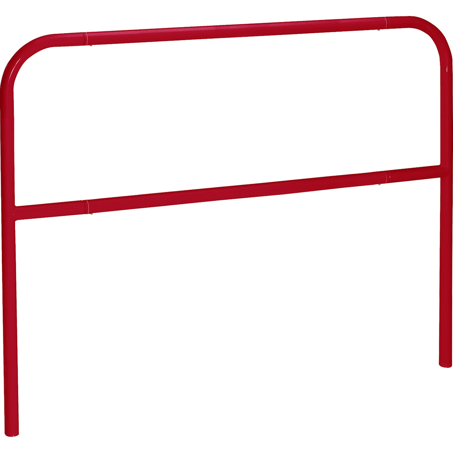 Safety barrier, sheet steel, Ø 42 mm, for concreting in at danger zones, width 1500 mm, flame red.