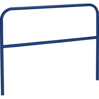 Safety barrier, sheet steel, Ø 42 mm, for concreting in at danger zones, width 1500 mm, cobalt blue.