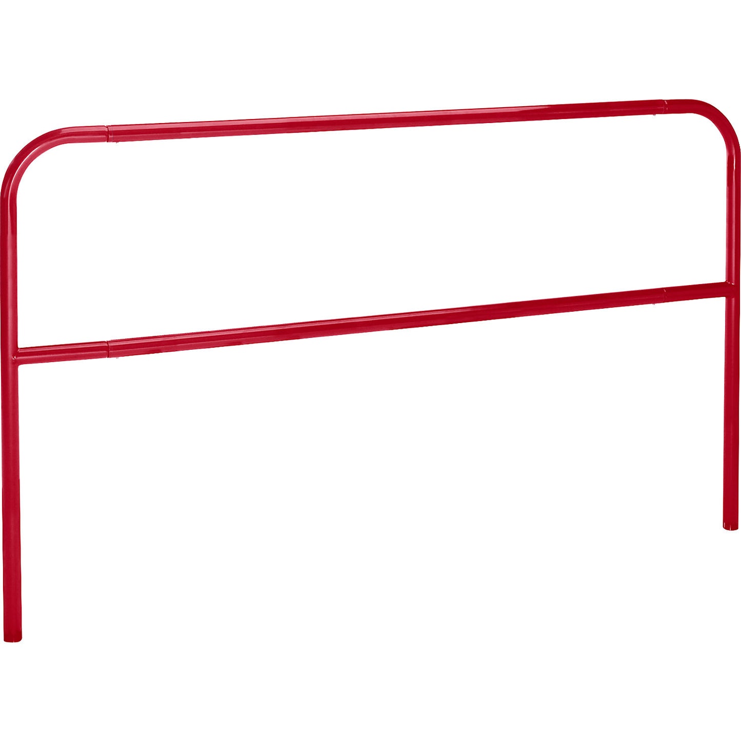 Safety barrier, sheet steel, Ø 42 mm, for concreting in at danger zones, width 2000 mm, flame red.