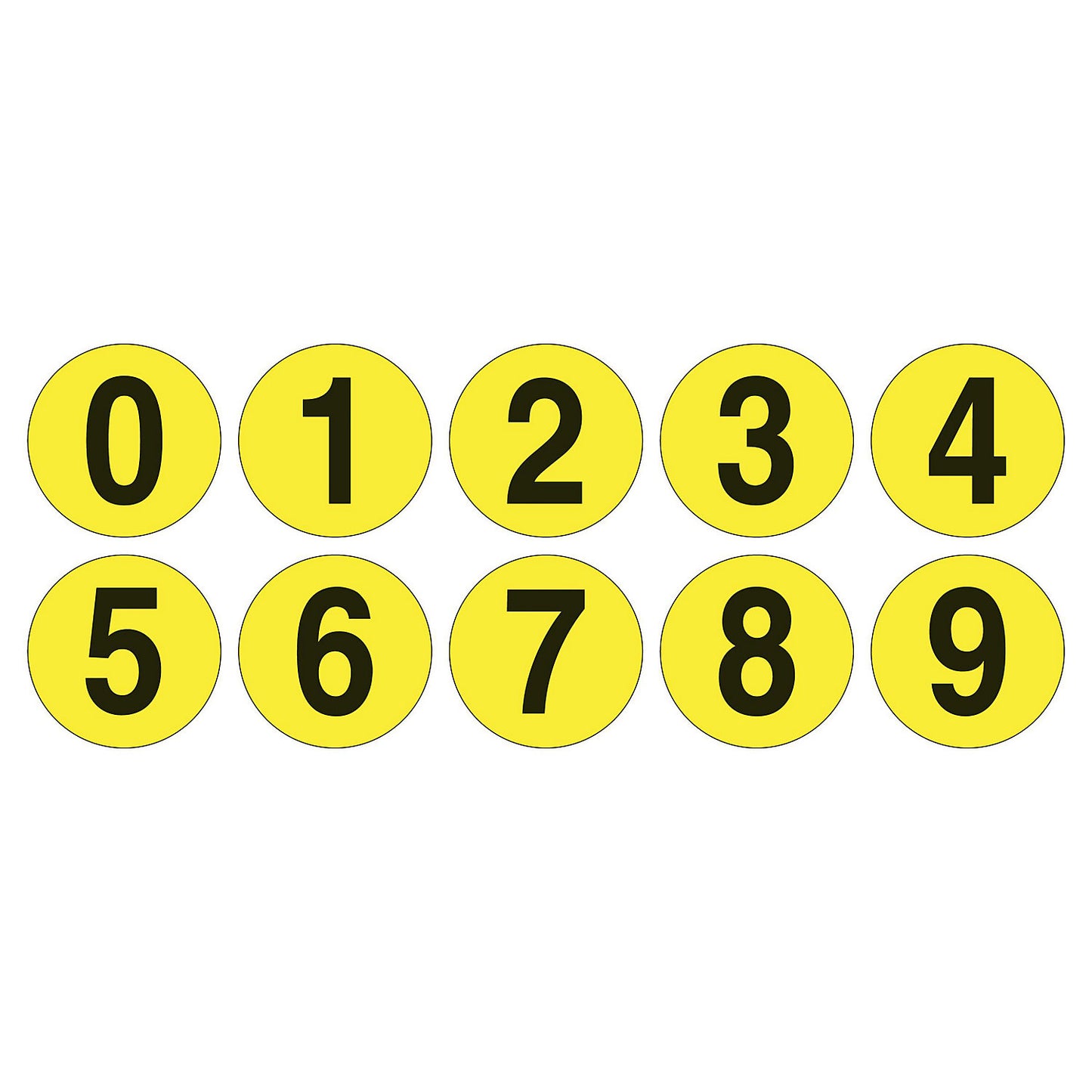 PVC floor markings, set of digits, pack of 10, digits 0 - 9.