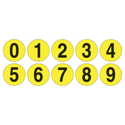 PVC floor markings, set of digits, pack of 10, digits 0 - 9.