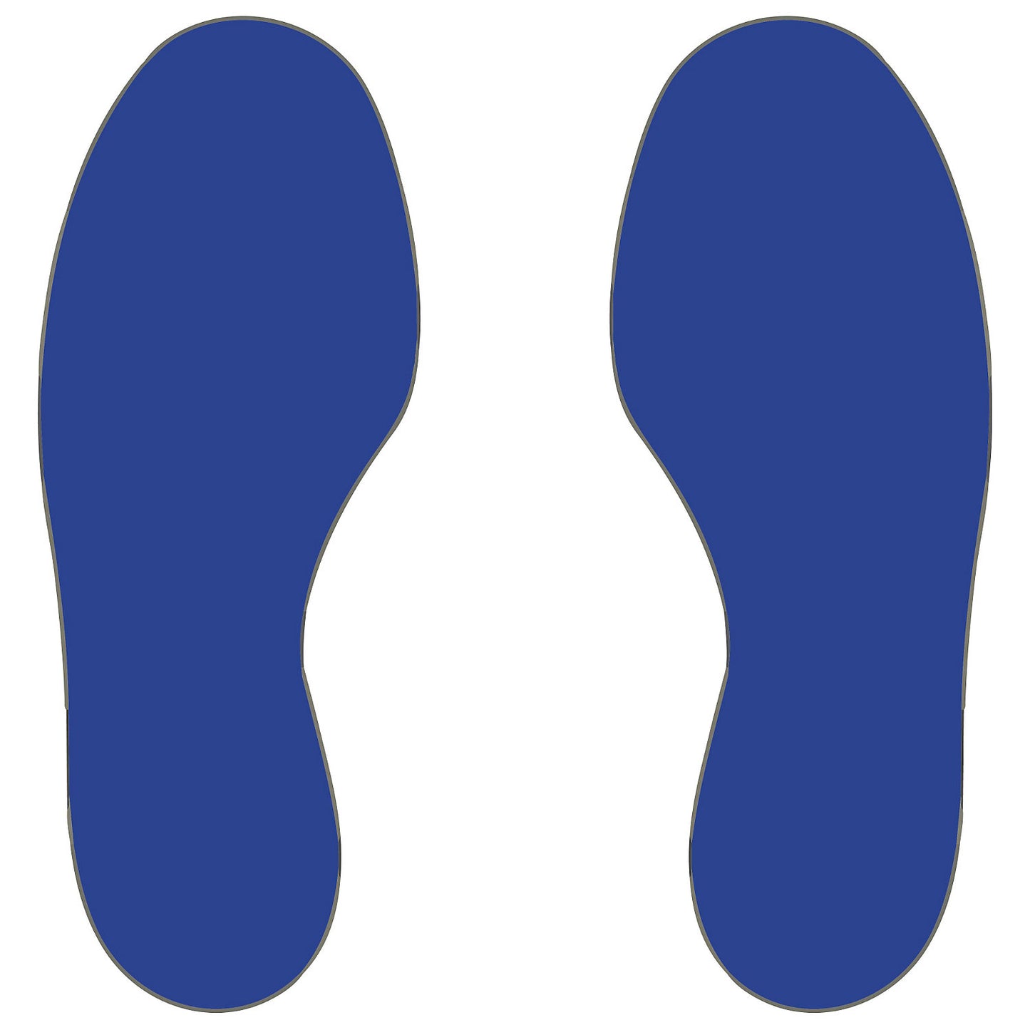 PVC floor markings, feet, 5 right / 5 left, pack of 10, blue.