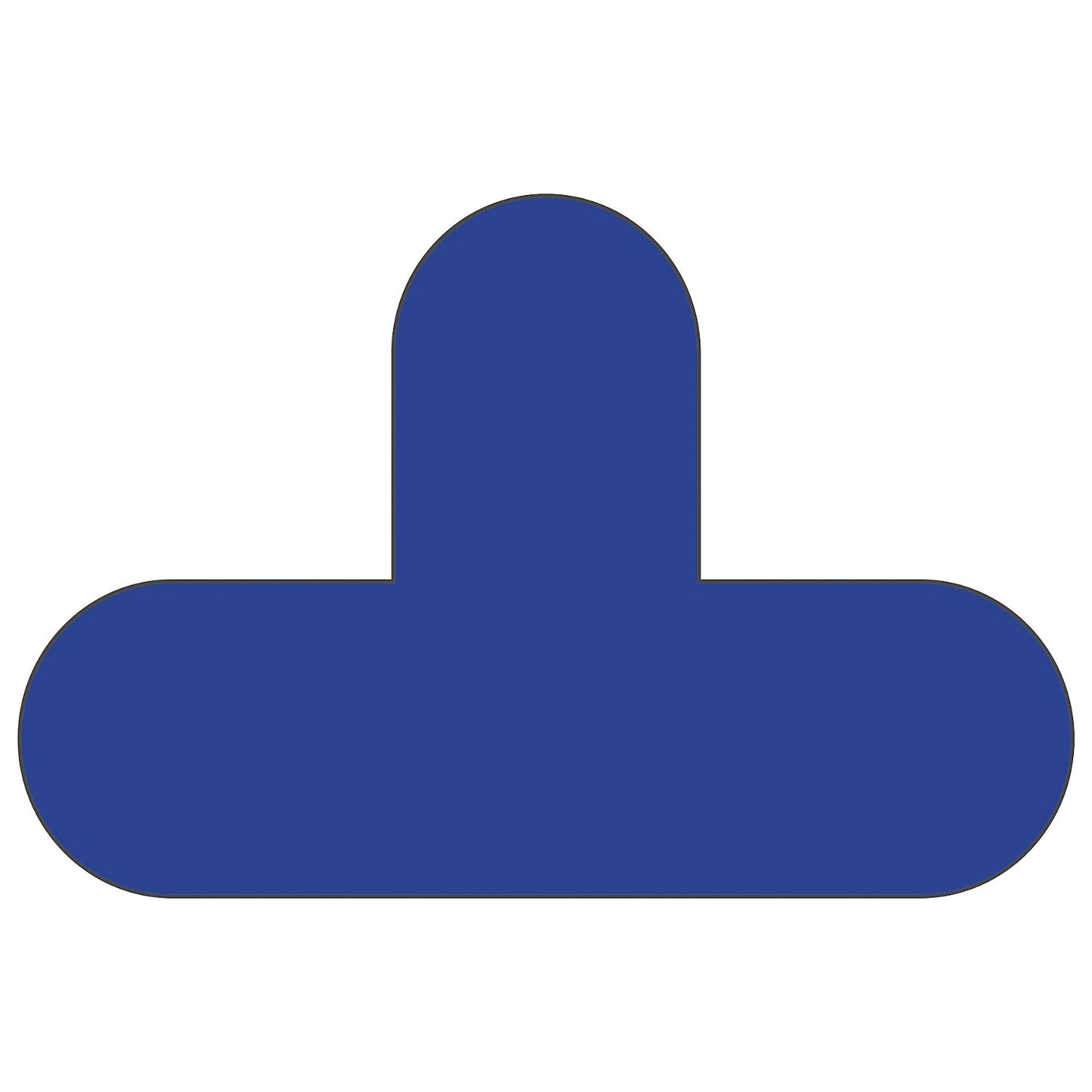 PVC floor markings, T shape, pack of 10, blue.