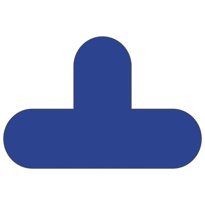 PVC floor markings, T shape, pack of 10, blue.