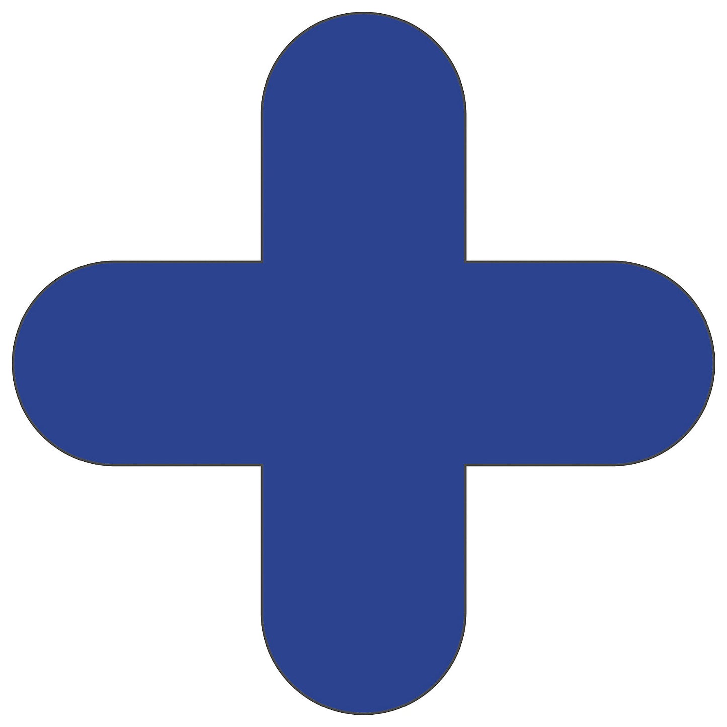 PVC floor markings, cross shape, pack of 50, blue.