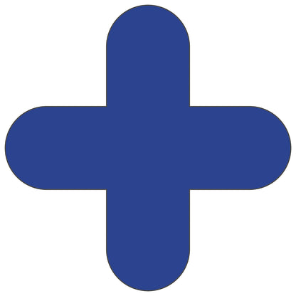 PVC floor markings, cross shape, pack of 50, blue.