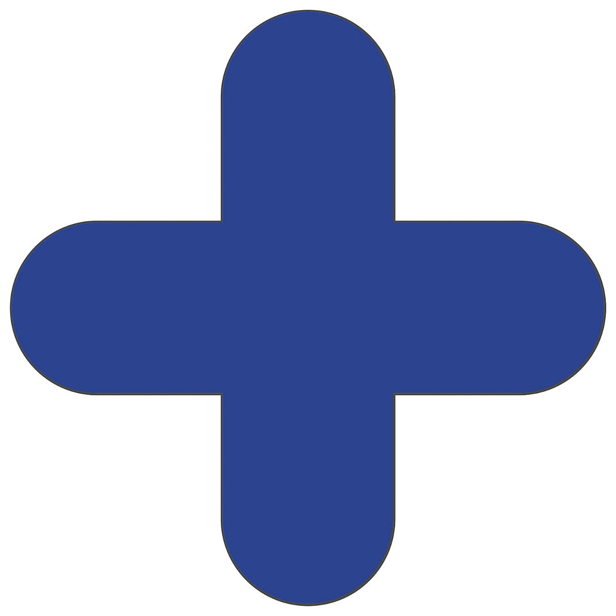 PVC floor markings, cross shape, pack of 50, blue.
