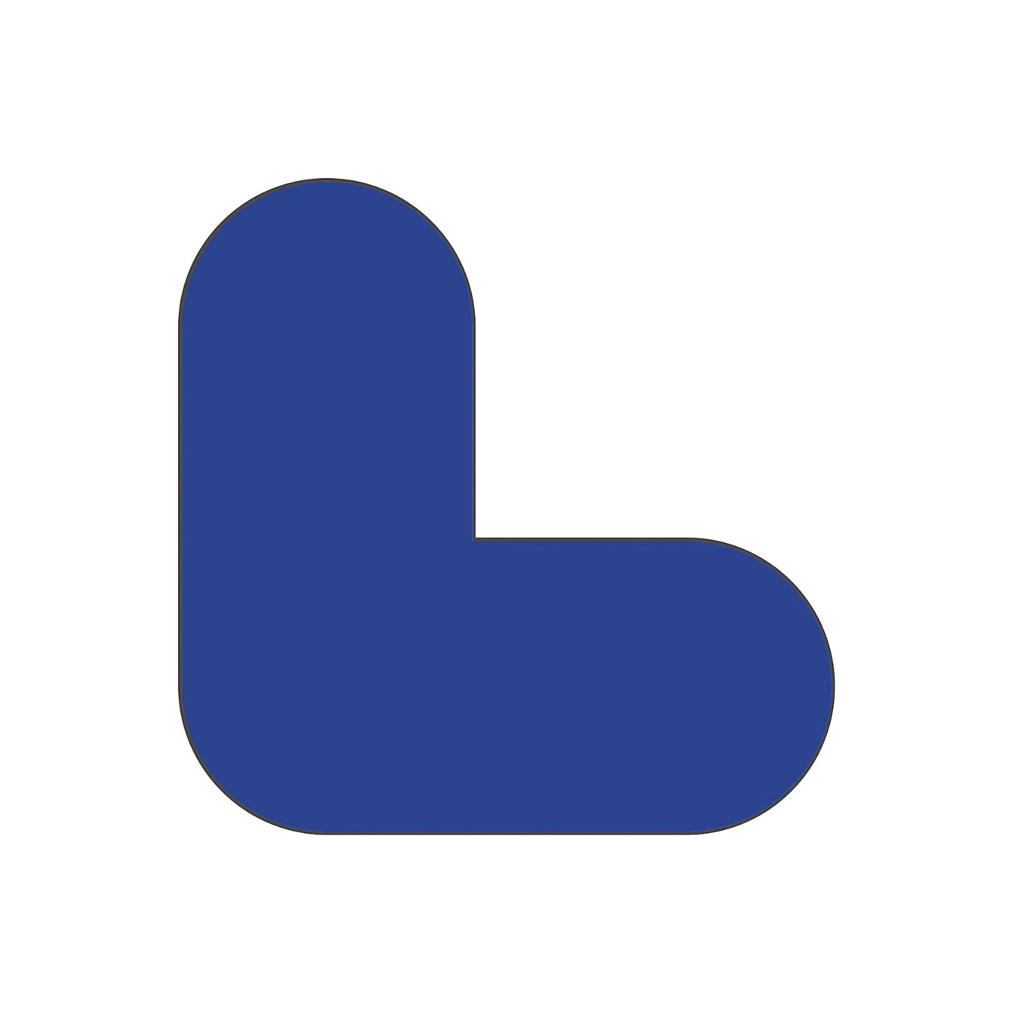 PVC floor markings, L shape, pack of 50, blue.