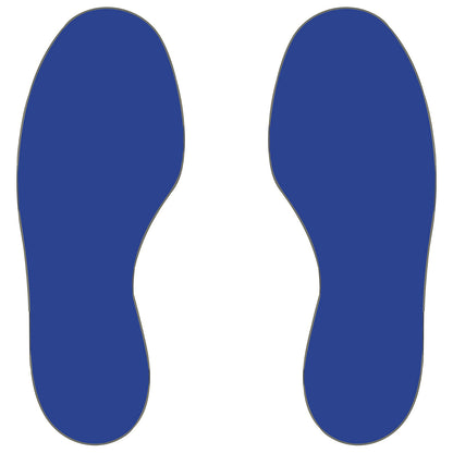 PVC floor markings, feet, 25 right / 25 left, pack of 50, blue.