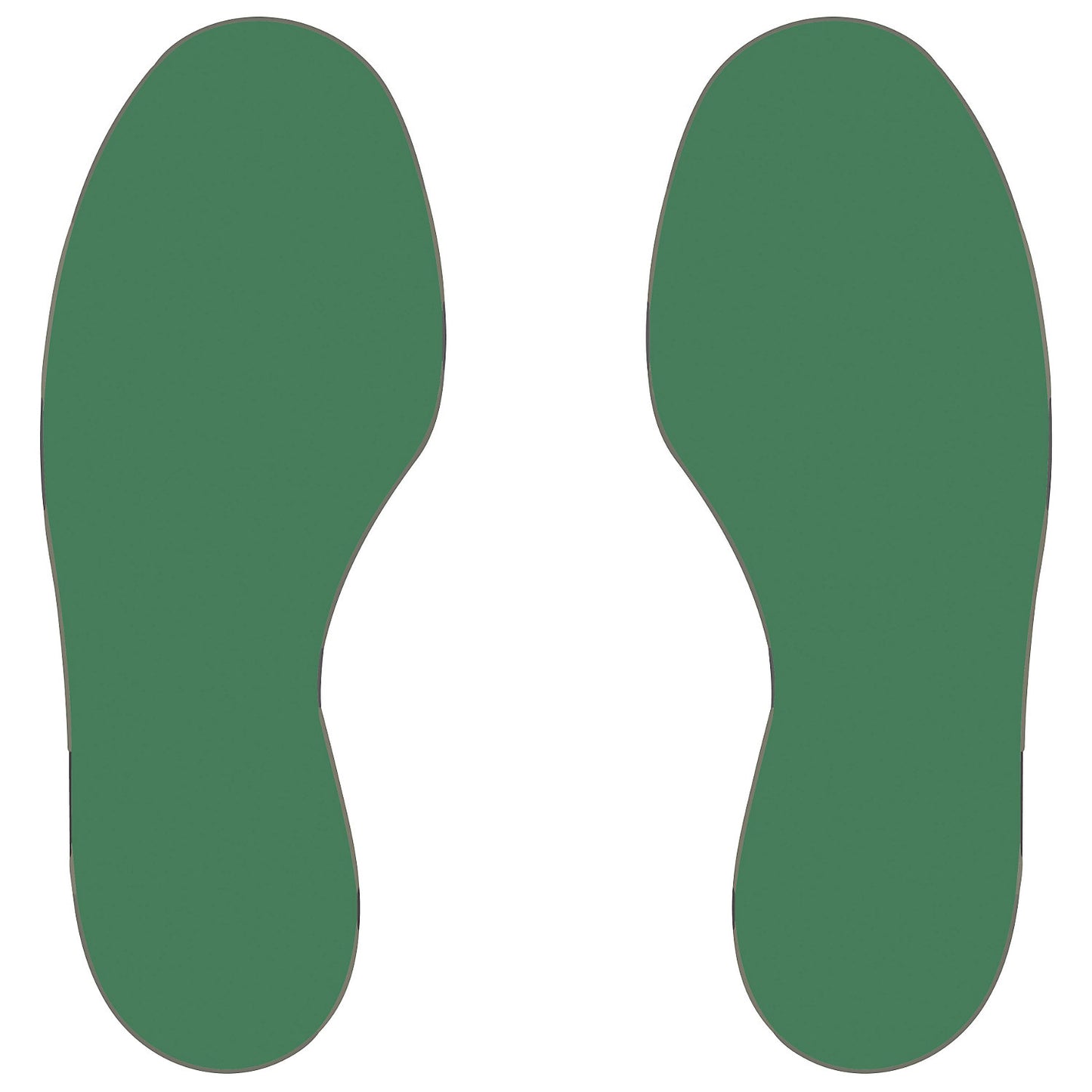 PVC floor markings, feet, 5 right / 5 left, pack of 10, green.