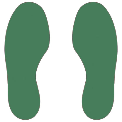PVC floor markings, feet, 5 right / 5 left, pack of 10, green.