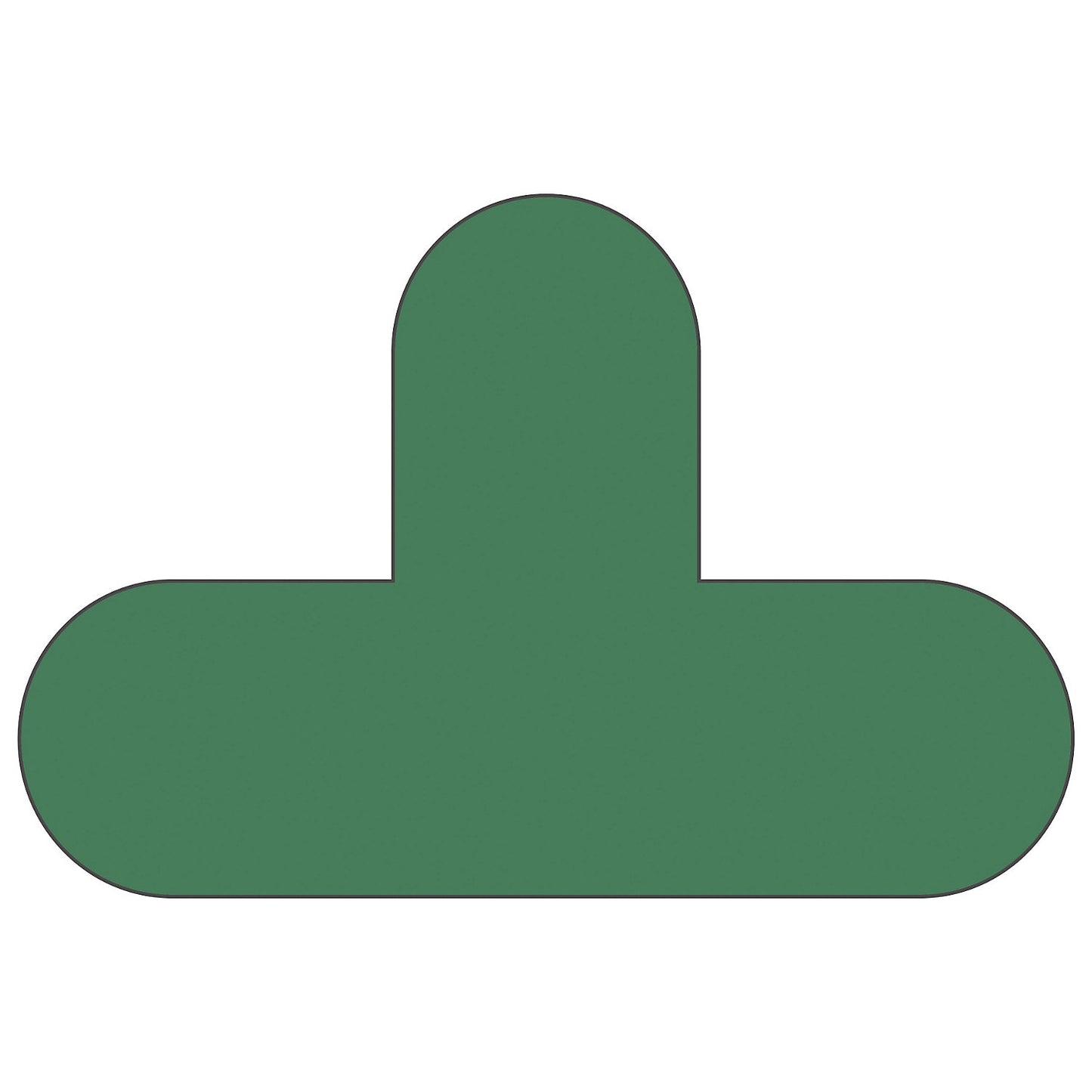 PVC floor markings, T shape, pack of 10, green.