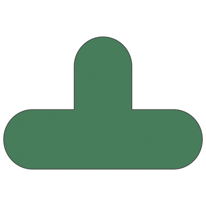 PVC floor markings, T shape, pack of 10, green.
