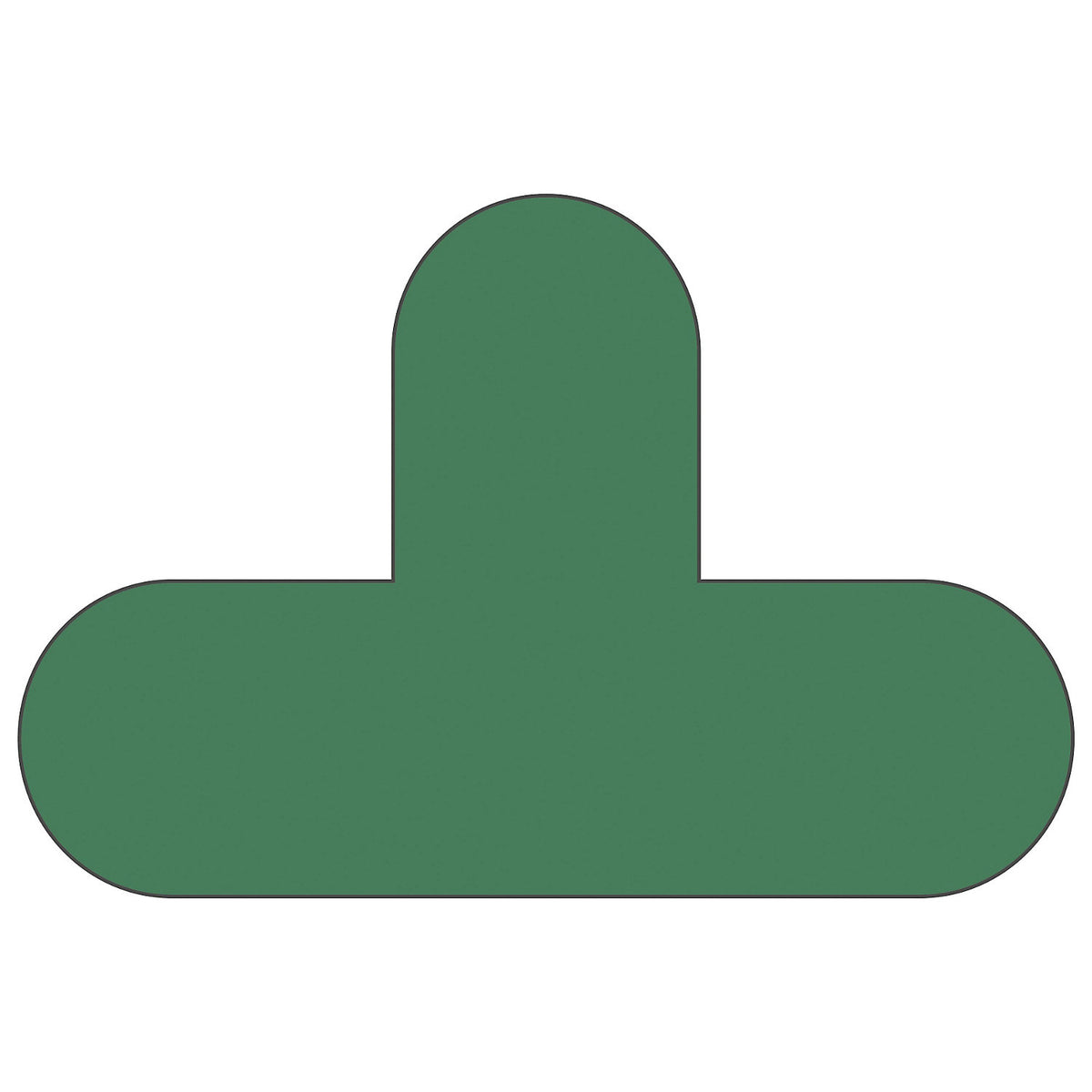 PVC floor markings, T shape, pack of 10, green.