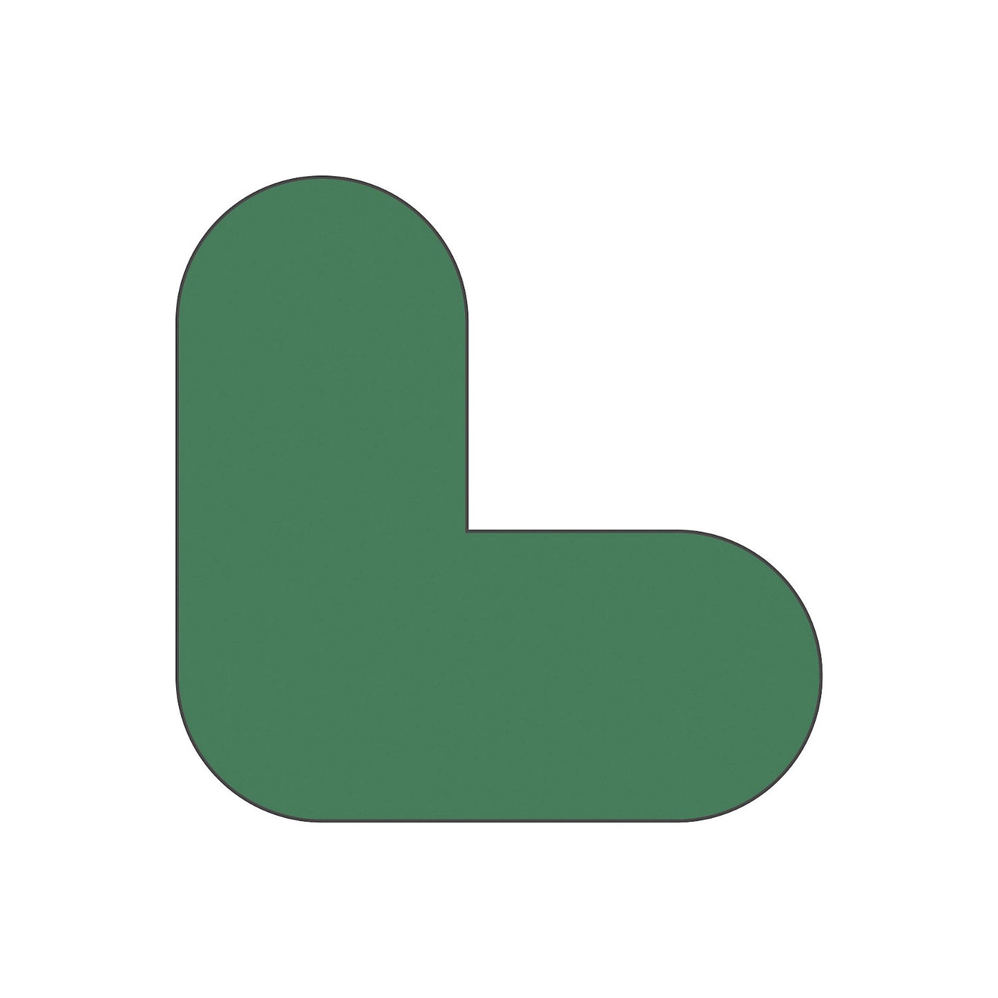 PVC floor markings, L shape, pack of 50, green.