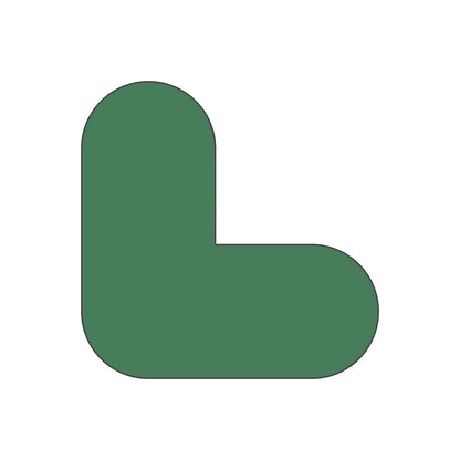 PVC floor markings, L shape, pack of 50, green.