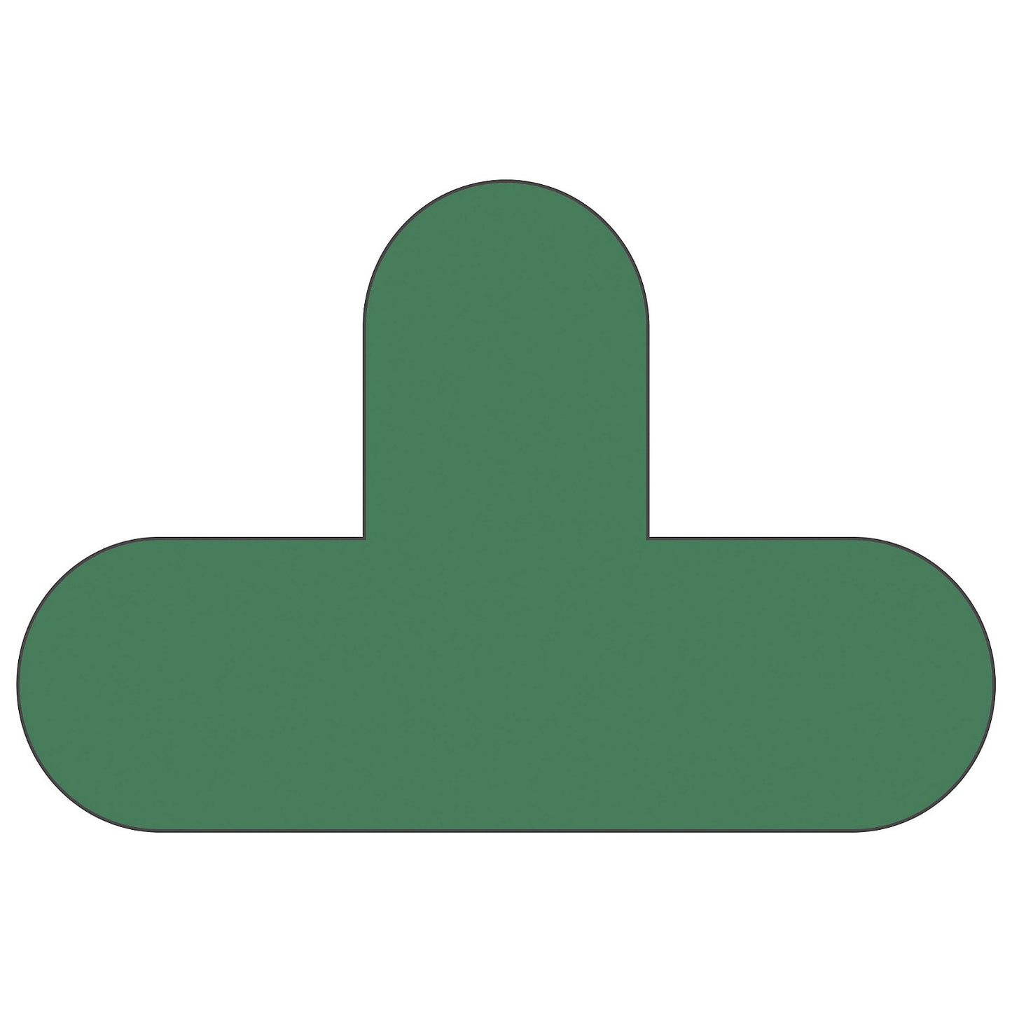 PVC floor markings, T shape, pack of 50, green.