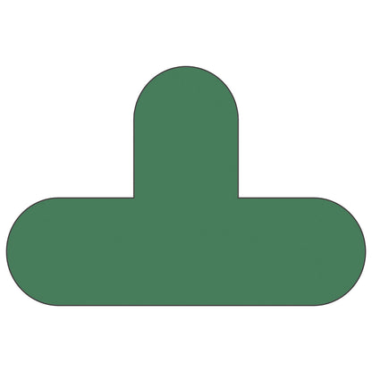 PVC floor markings, T shape, pack of 50, green.