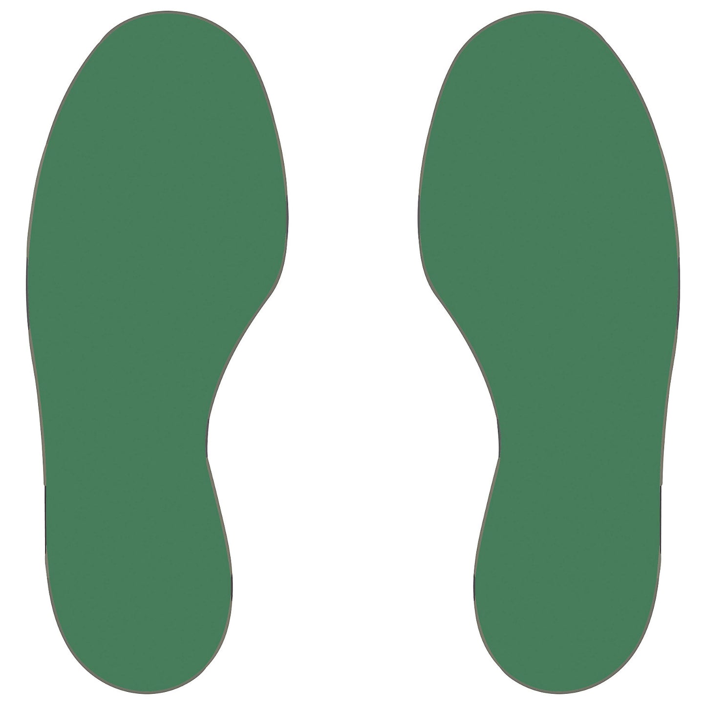 PVC floor markings, feet, 25 right / 25 left, pack of 50, green.