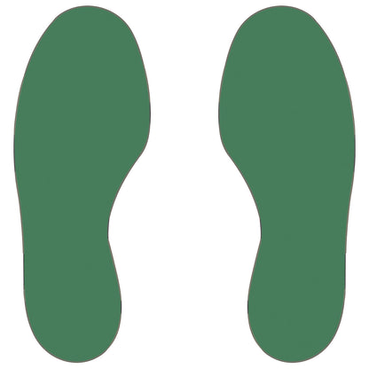PVC floor markings, feet, 25 right / 25 left, pack of 50, green.