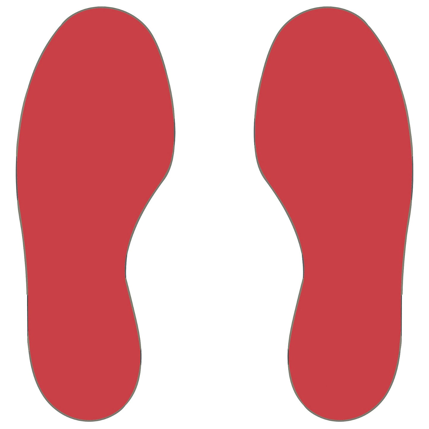 PVC floor markings, feet, 5 right / 5 left, pack of 10, red.